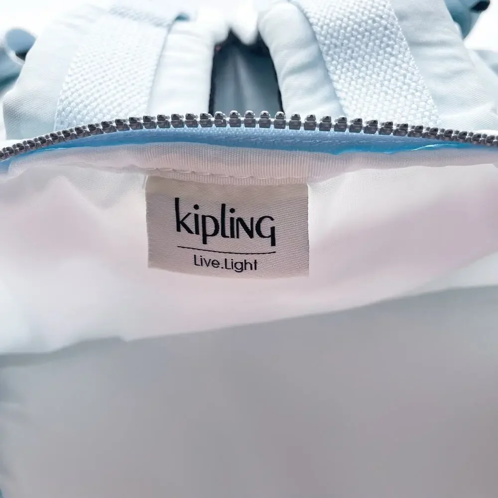 Kipling Seoul Laptop Backpack Powder Blue XL Nylon Lightweight